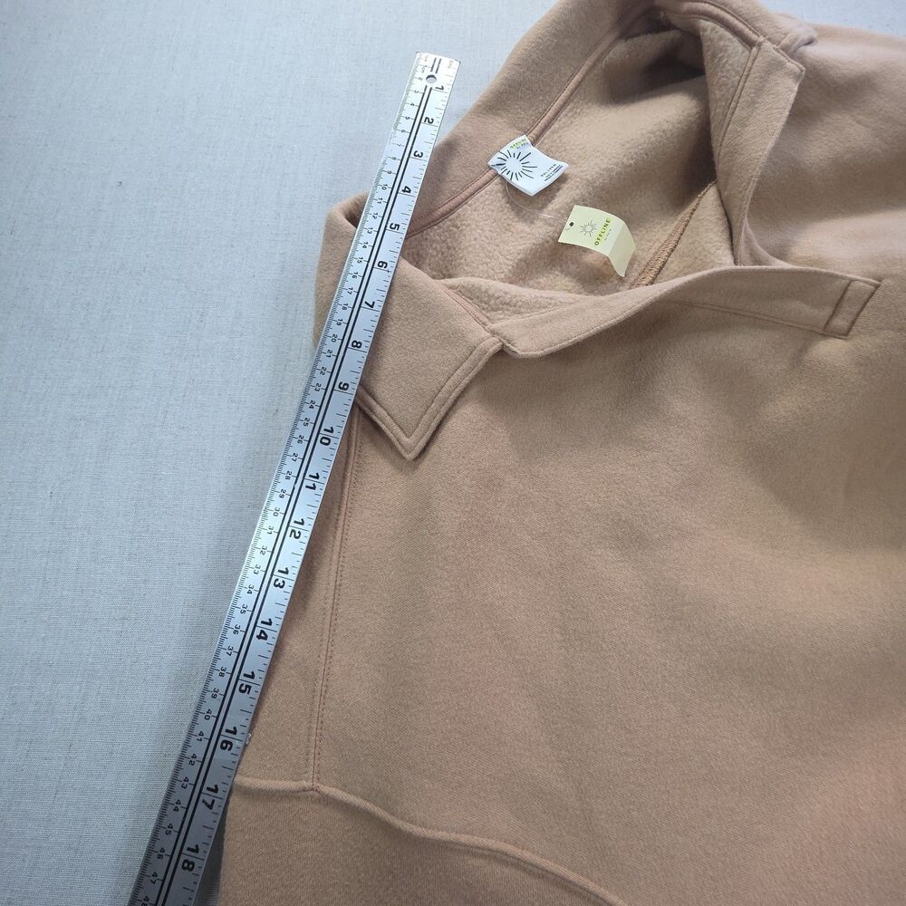 OFFLINE by Aerie Cloud NWT Fleece Polo Sweatshirt XXL Beach Dune Oversized Crop - Picture 10 of 10